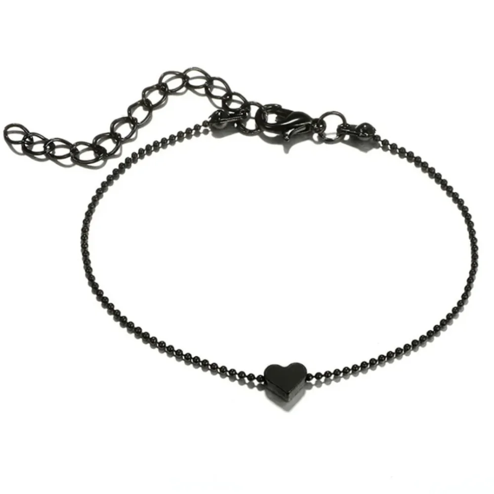 4pc Black & Gold Charm Layering Bracelets Feather Lotus Flower Heart Bead - Picture 7 of 13